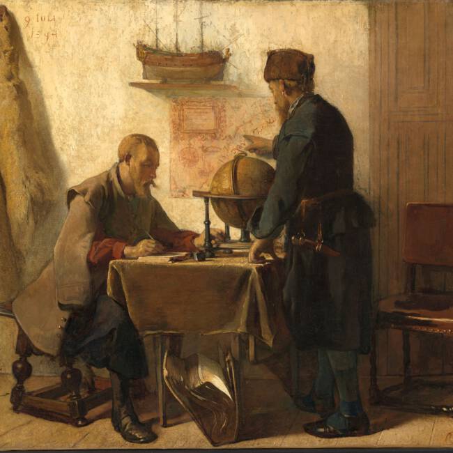 Willem Barents mit Kapitän Heemskerck (Gemälde C. Bisschop, 1863)